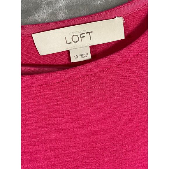 Ann Taylor Loft Vibrant Hot Pink & Orange Short Mini Pocket Dress - Picture 4 of 9